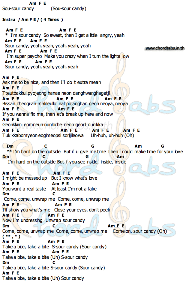 Sour Candyคอร์ดอูคูเลเล่ คอร์ดอูคูเลเล่ Sour Candy Lady Gaga BLACKPINK