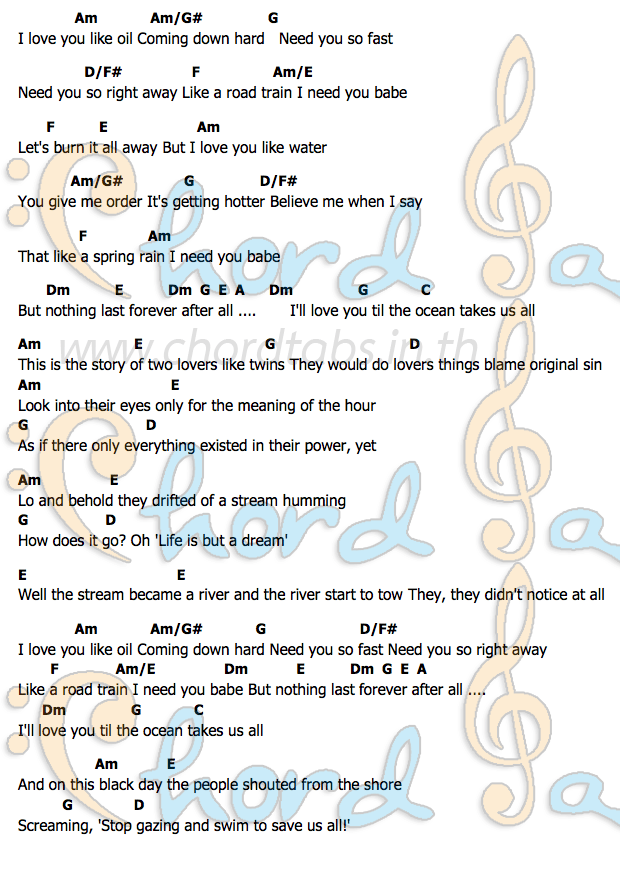 Til The Ocean Takes Us Allคอร์ด คอร์ด Til The Ocean Takes Us All The Cat Empire