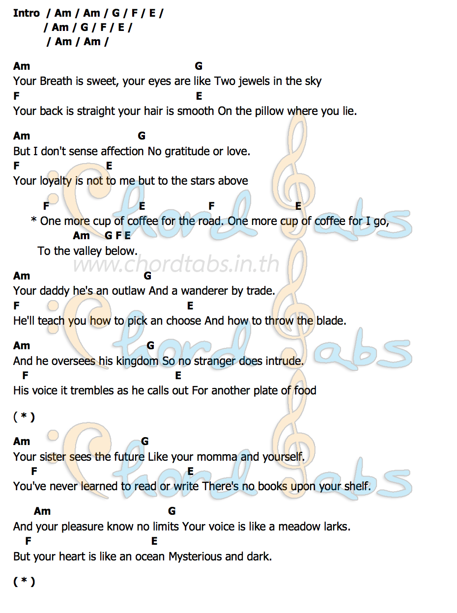 One More Cup Of Coffeeคอร์ดอูคูเลเล่ คอร์ดอูคูเลเล่ One More Cup Of