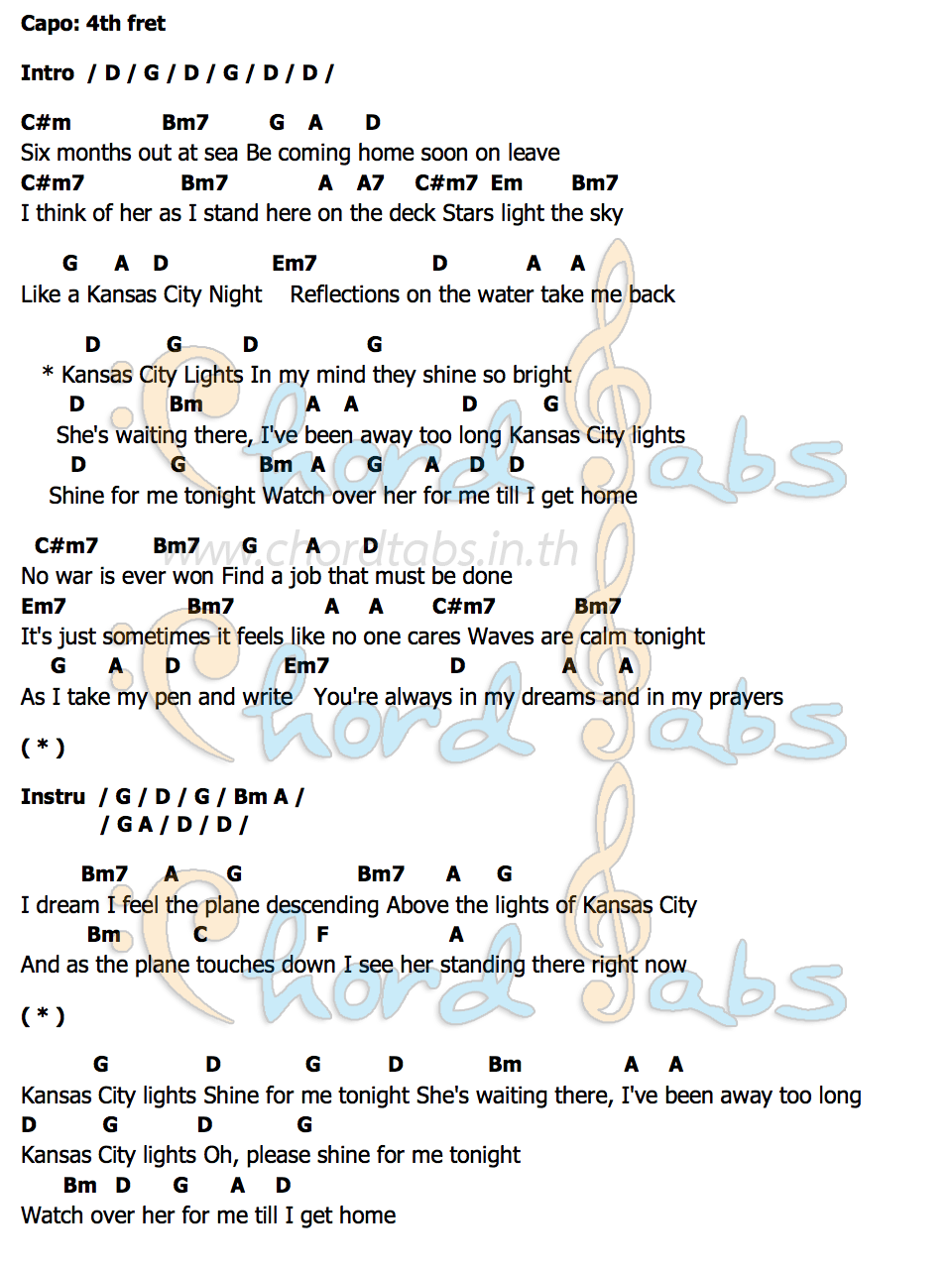 Kansas City Lightsคอร์ด คอร์ด Kansas City Lights Steve Wariner