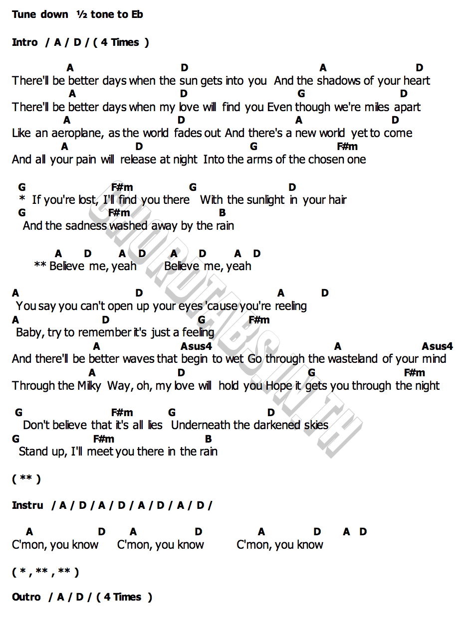 Better Days Guitar Chords