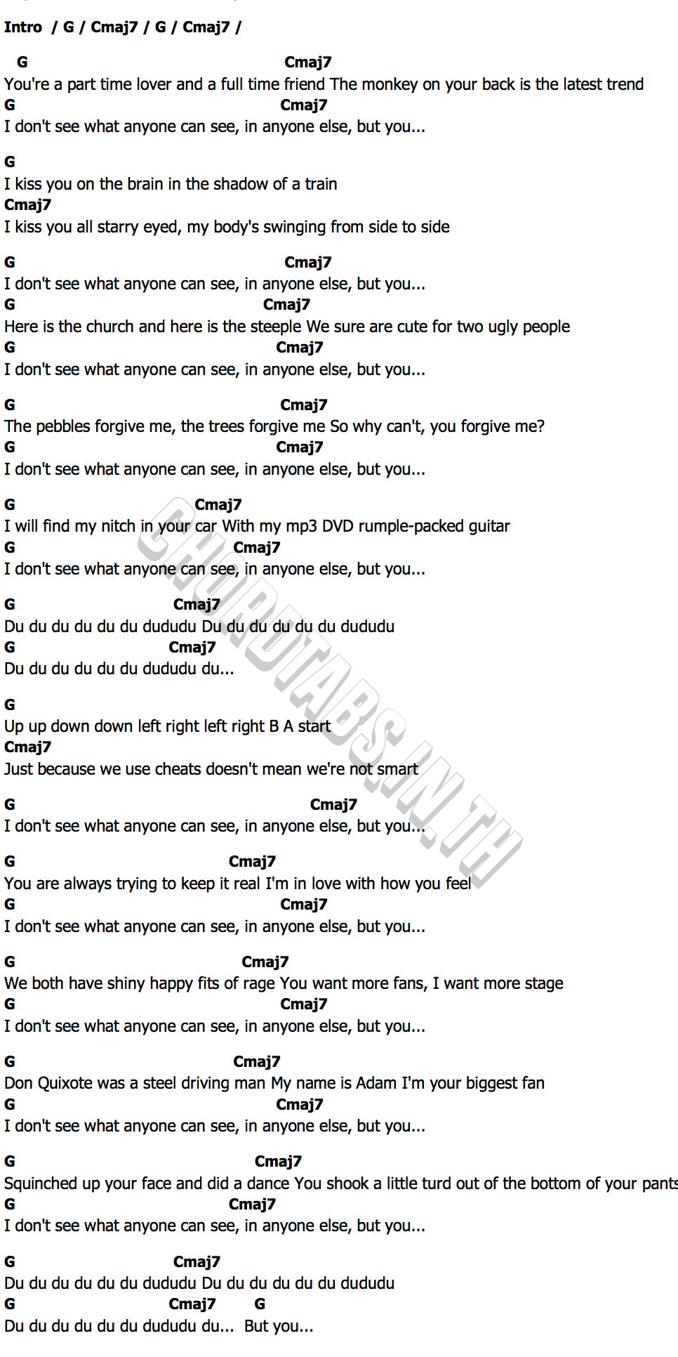 Anyone Else But You Guitar Chords