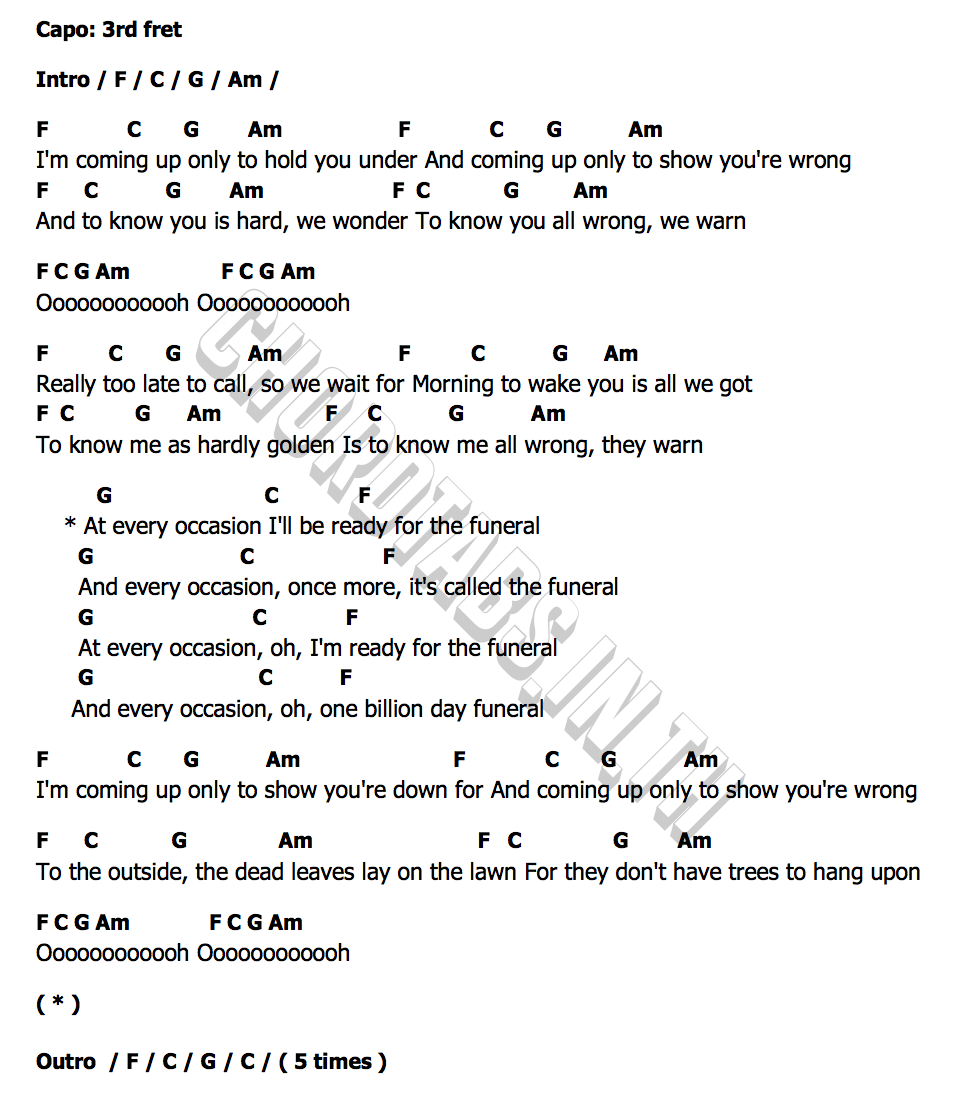 The Funeralคอร์ดอูคูเลเล่ คอร์ดอูคูเลเล่ The Funeral Band of Horses