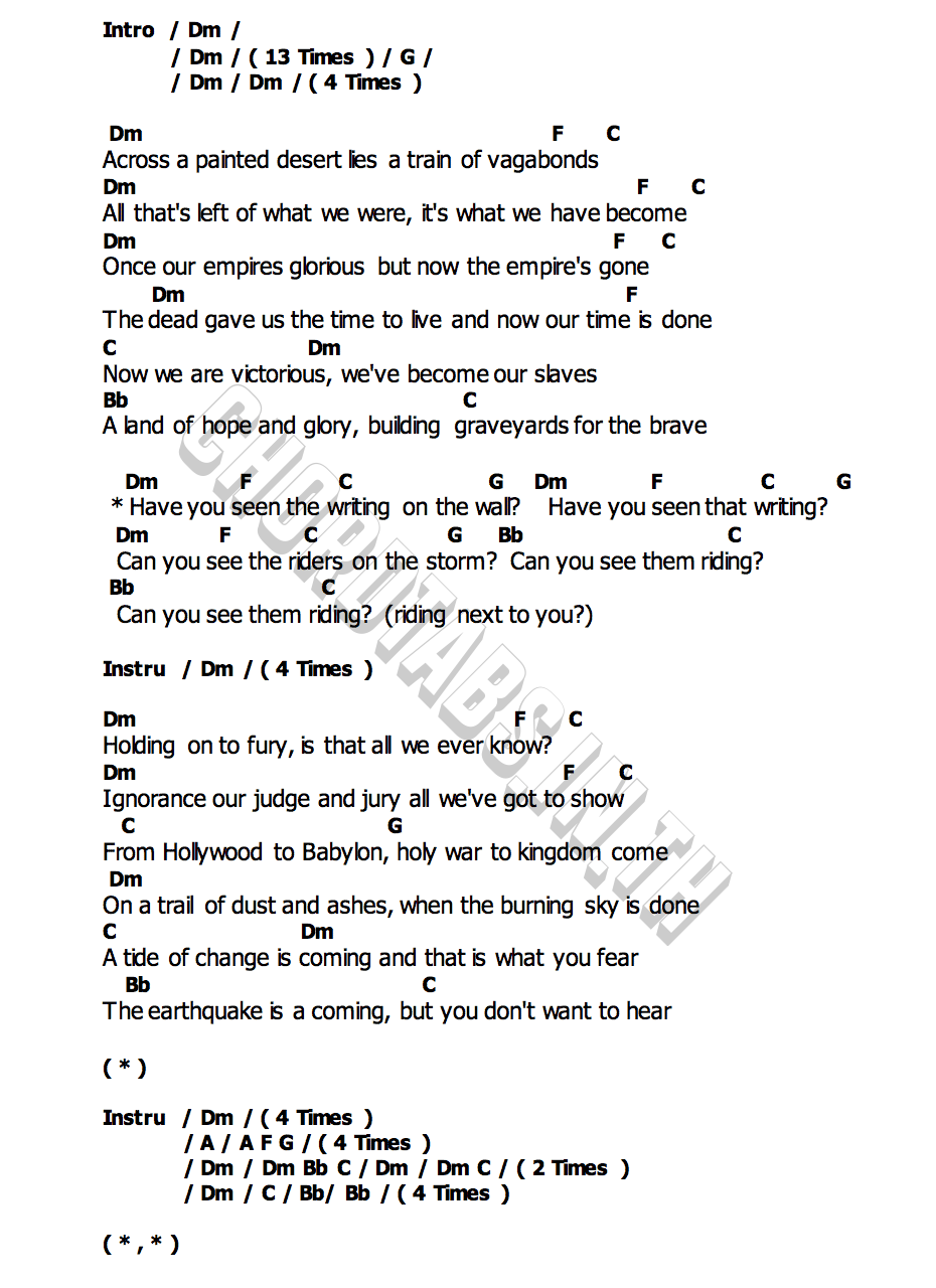 The Writing On The Wallคอร์ด คอร์ด The Writing On The Wall Iron Maiden