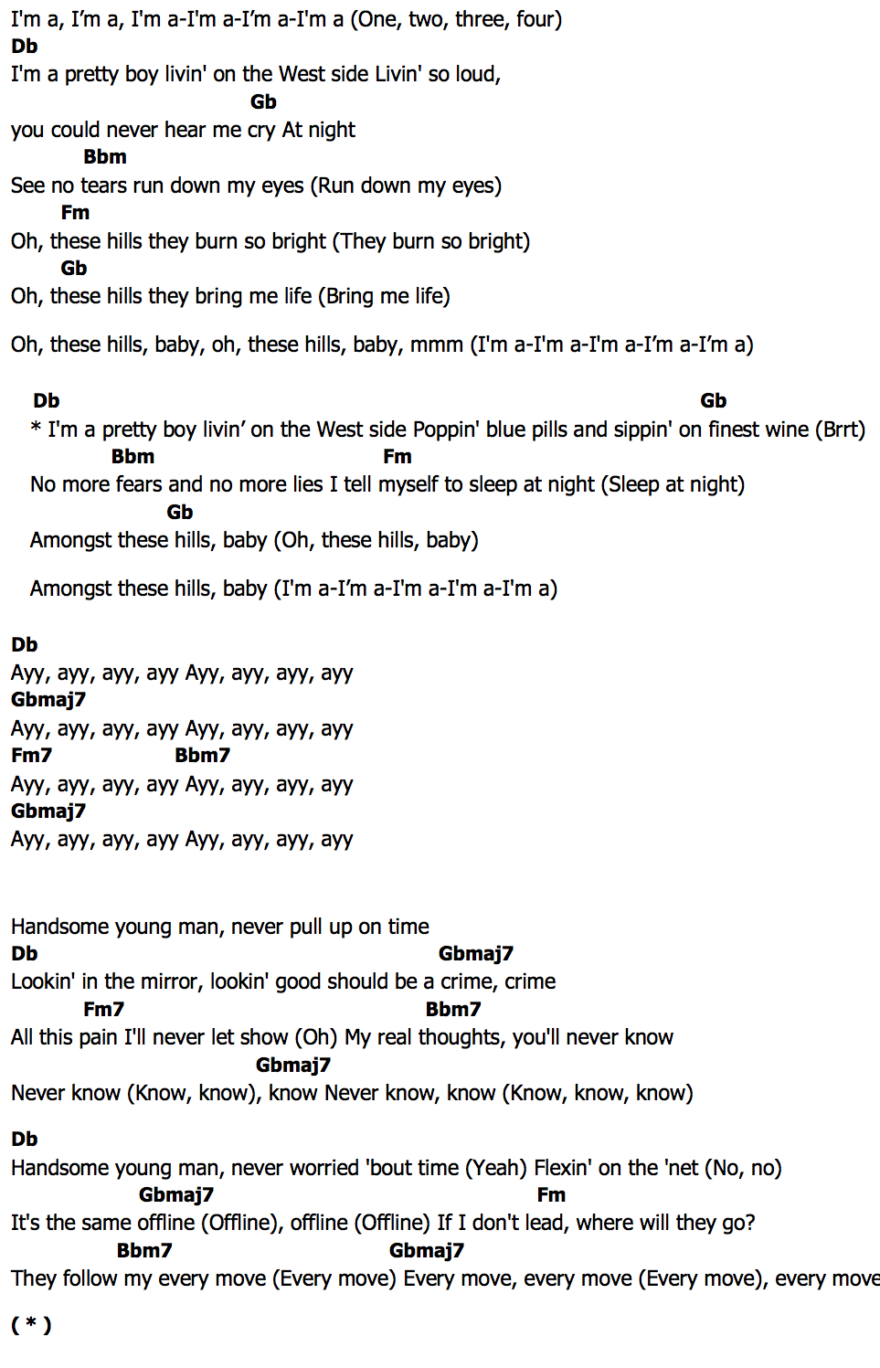 Pretty Boyคอร์ด คอร์ด Pretty Boy Joji