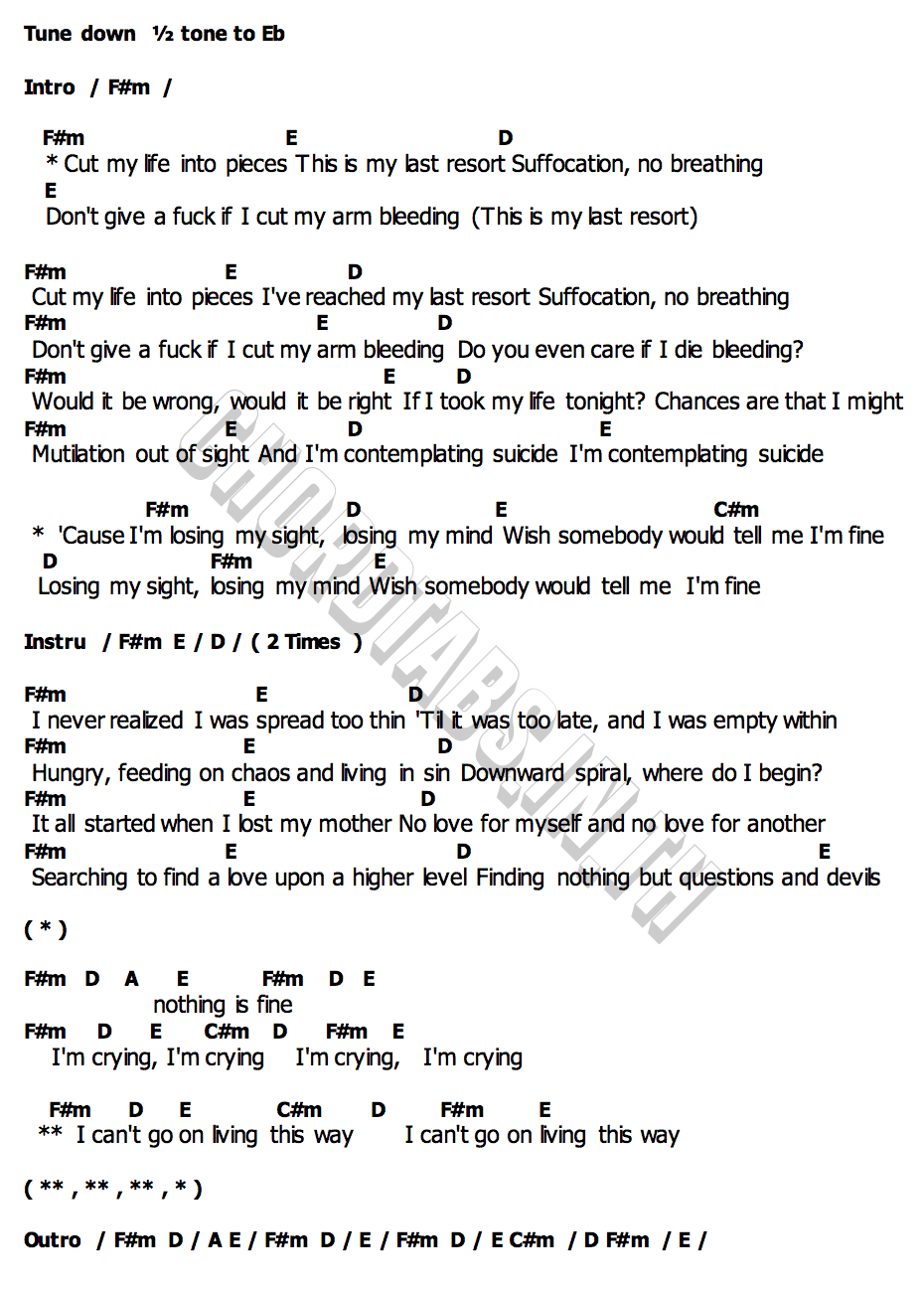 Last Resort (Reimagined)คอร์ด คอร์ด Last Resort (Reimagined) Falling