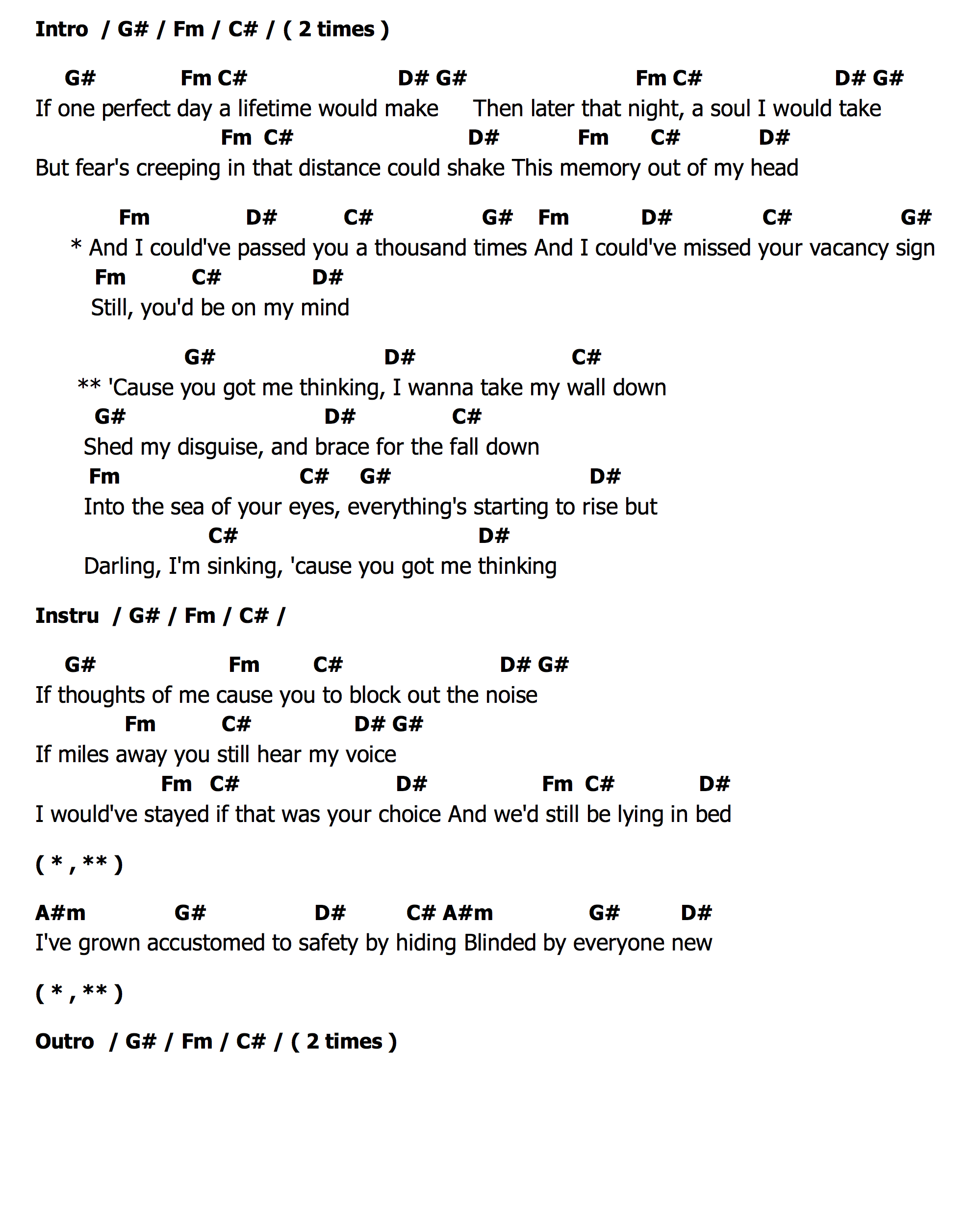 You Got Me Thinkingคอร์ด คอร์ด You Got Me Thinking Joshua Radin