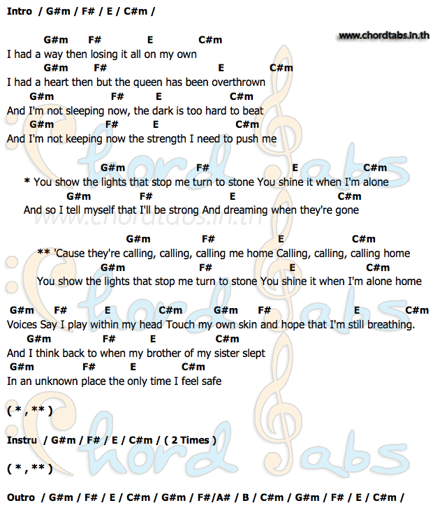 Lightsคอร์ด คอร์ด Lights Ellie Goulding