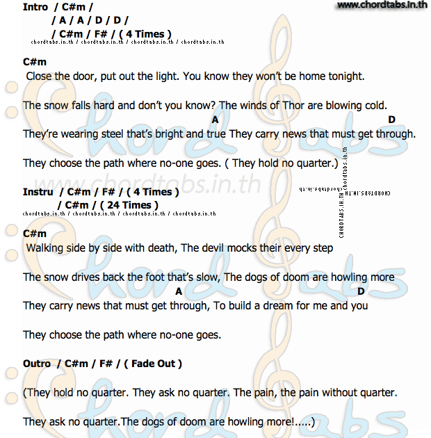 No Quarterคอร์ด คอร์ด No Quarter Led Zeppelin