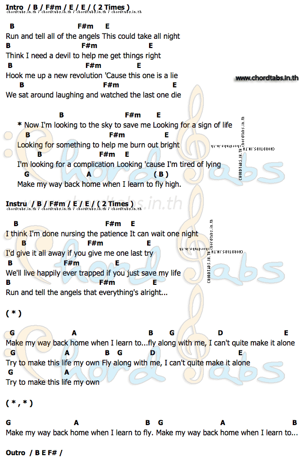 Learn To Flyคอร์ด คอร์ด Learn To Fly Foo Fighters