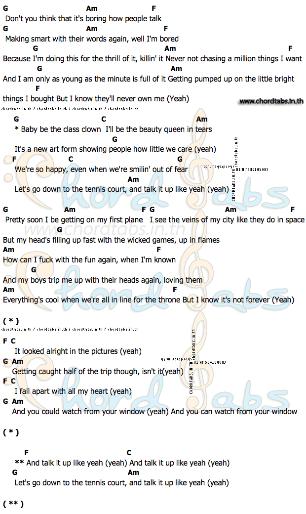 Tennis Courtคอร์ดอูคูเลเล่ คอร์ดอูคูเลเล่ Tennis Court Lorde