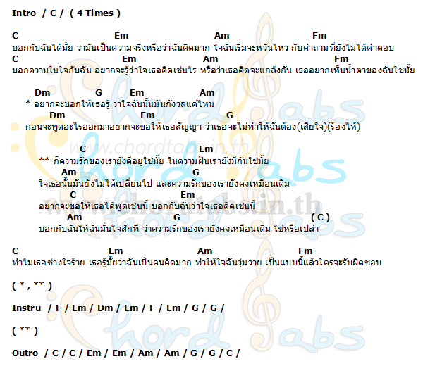 คิดมากคอร์ด คอร์ด คิดมาก Palmy
