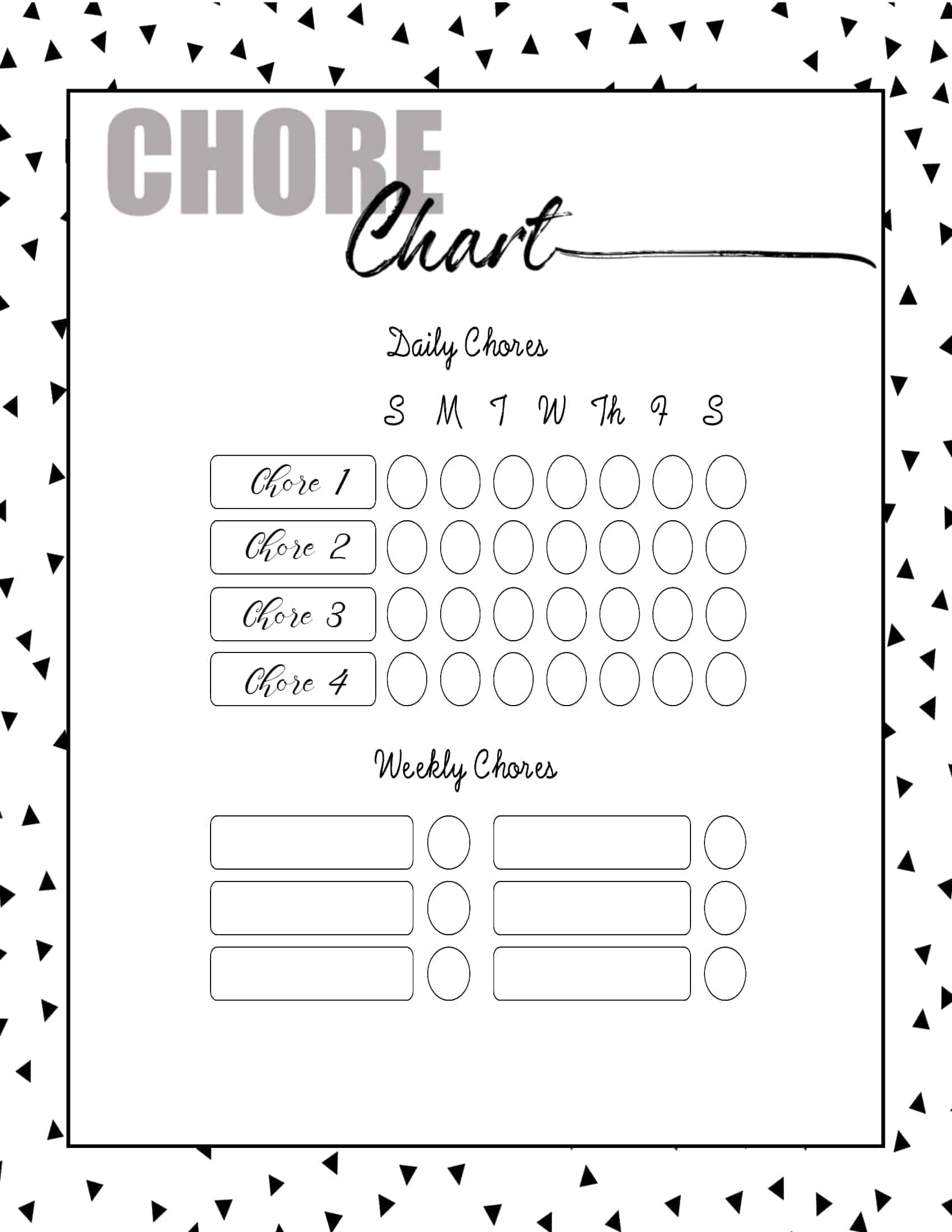 FREE Chore Chart Template 101 Different Designs Chore Chart FREE