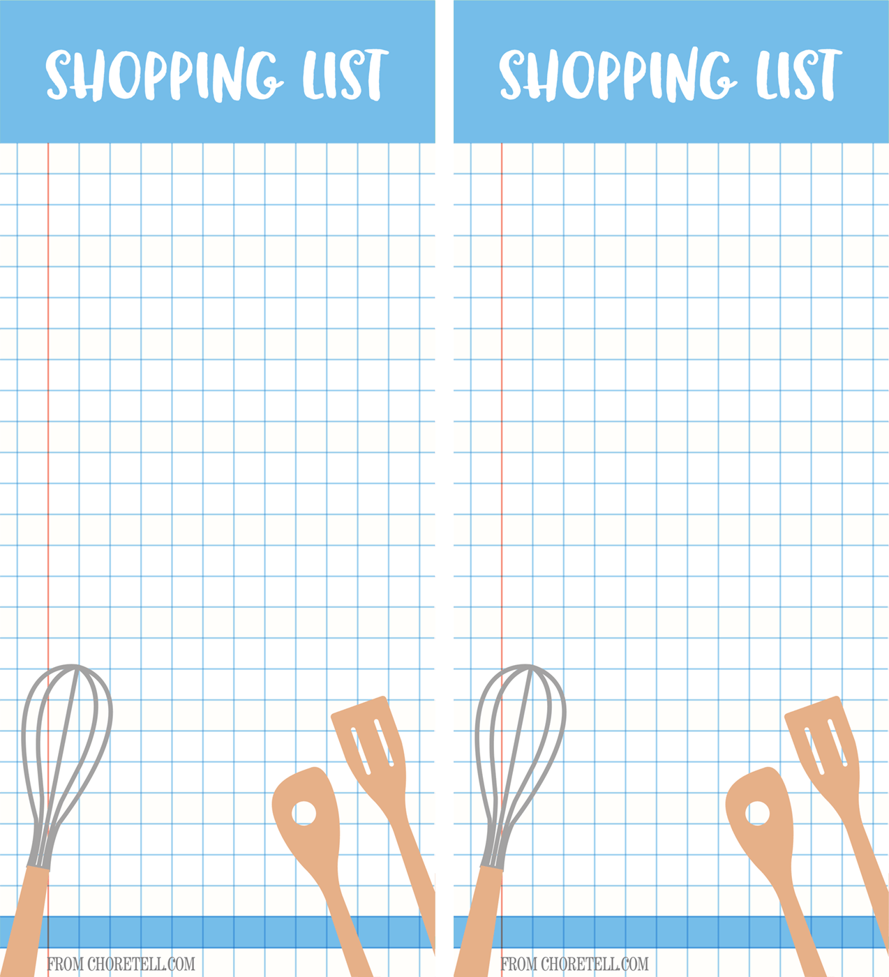 Printable grocery shopping list and nongrocery list Free printable
