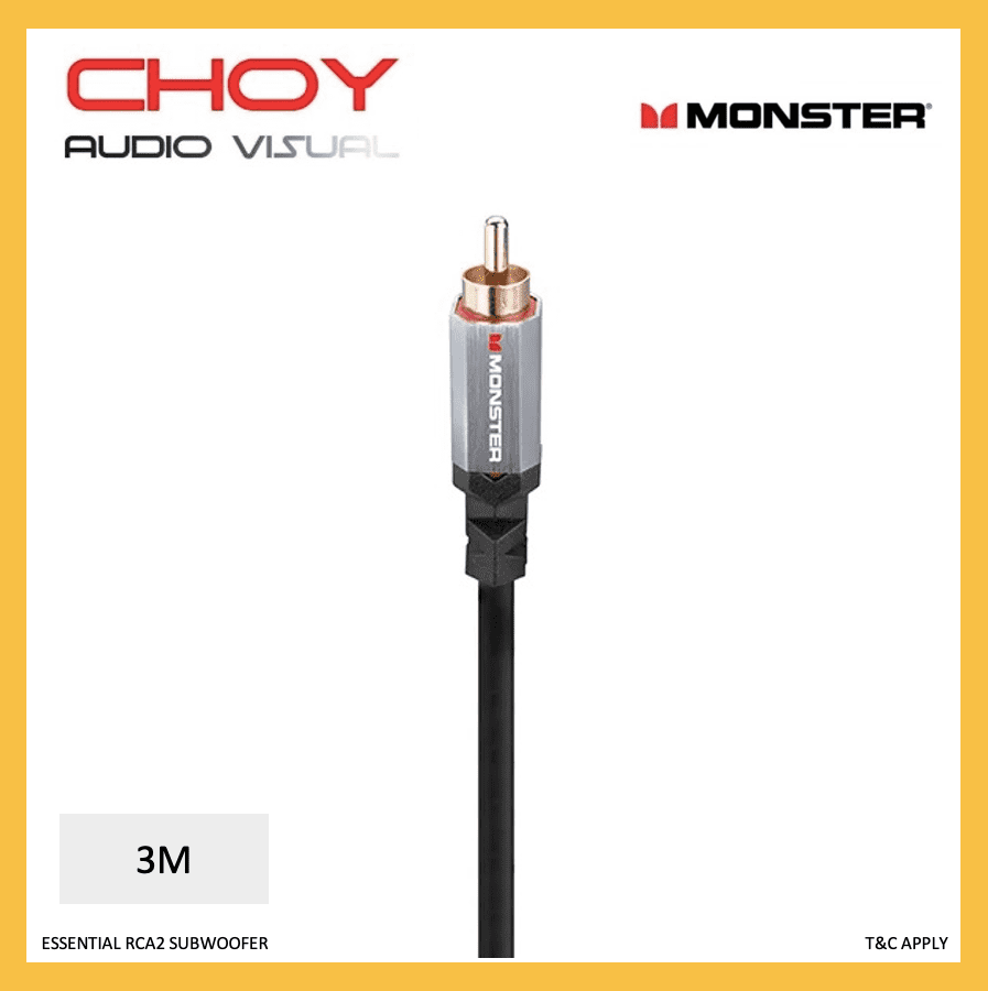 Monster Cable Essentials RCA2 Subwoofer Cable 3Meter Choy Audio Visual