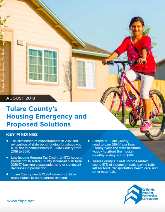 Tulare County Housing Need Report 2018 California Housing Partnership