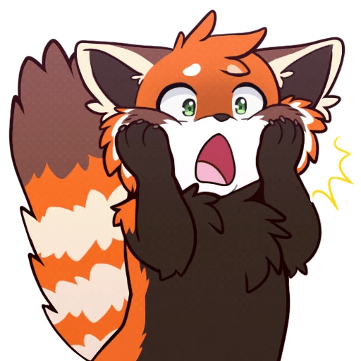 Telegram Sticker 😅 from «Red Panda By nyanpizza» pack