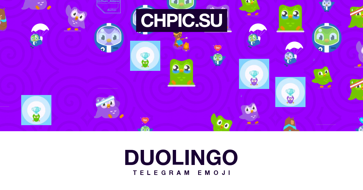 Telegram emoji 🥳 from «Duolingo» pack