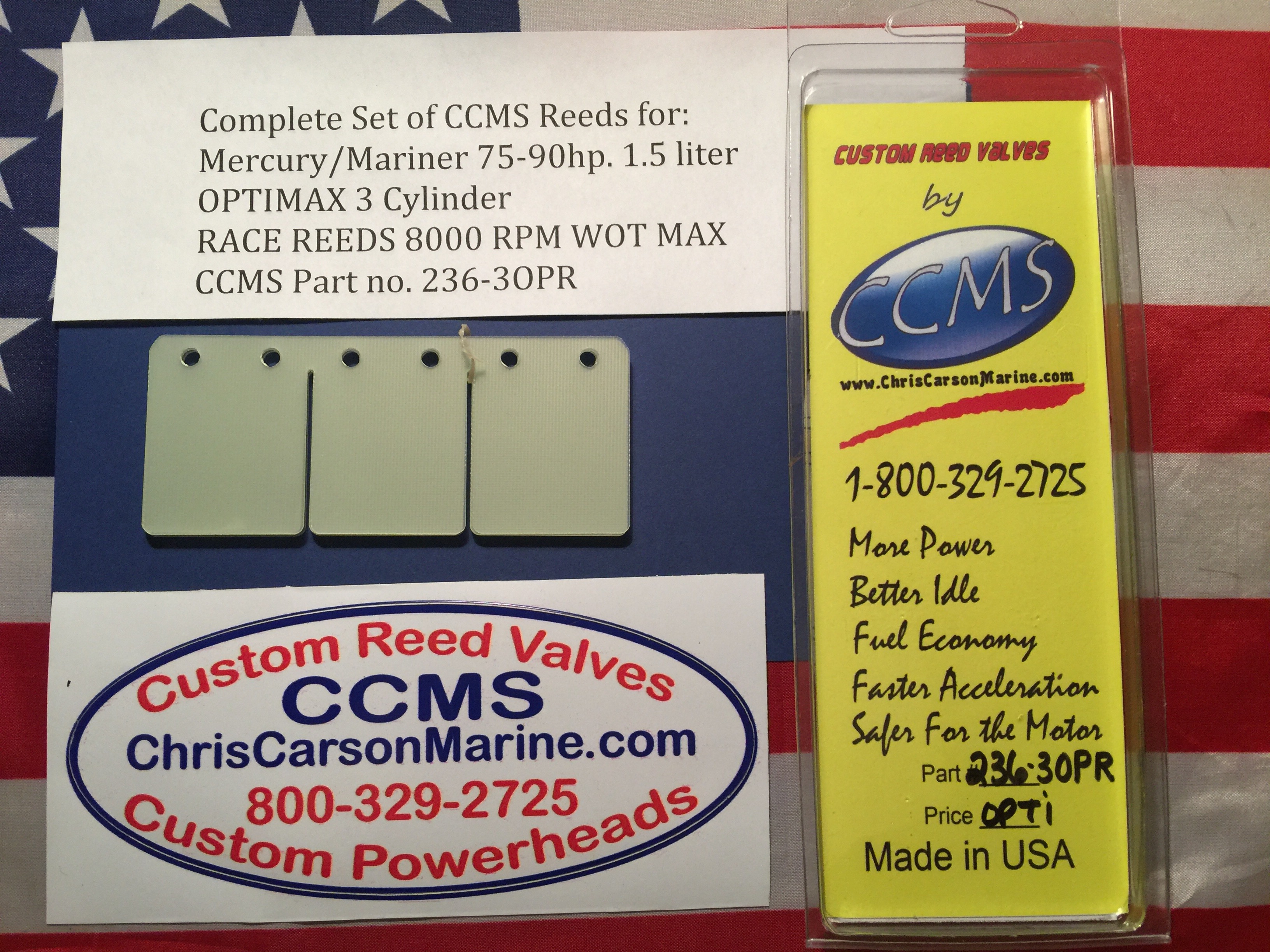 CCMS Mercury/Mariner Race Outboard Reed 7090hp. 1.5 Liter Optimax 3 cylinder PN.2363OPR