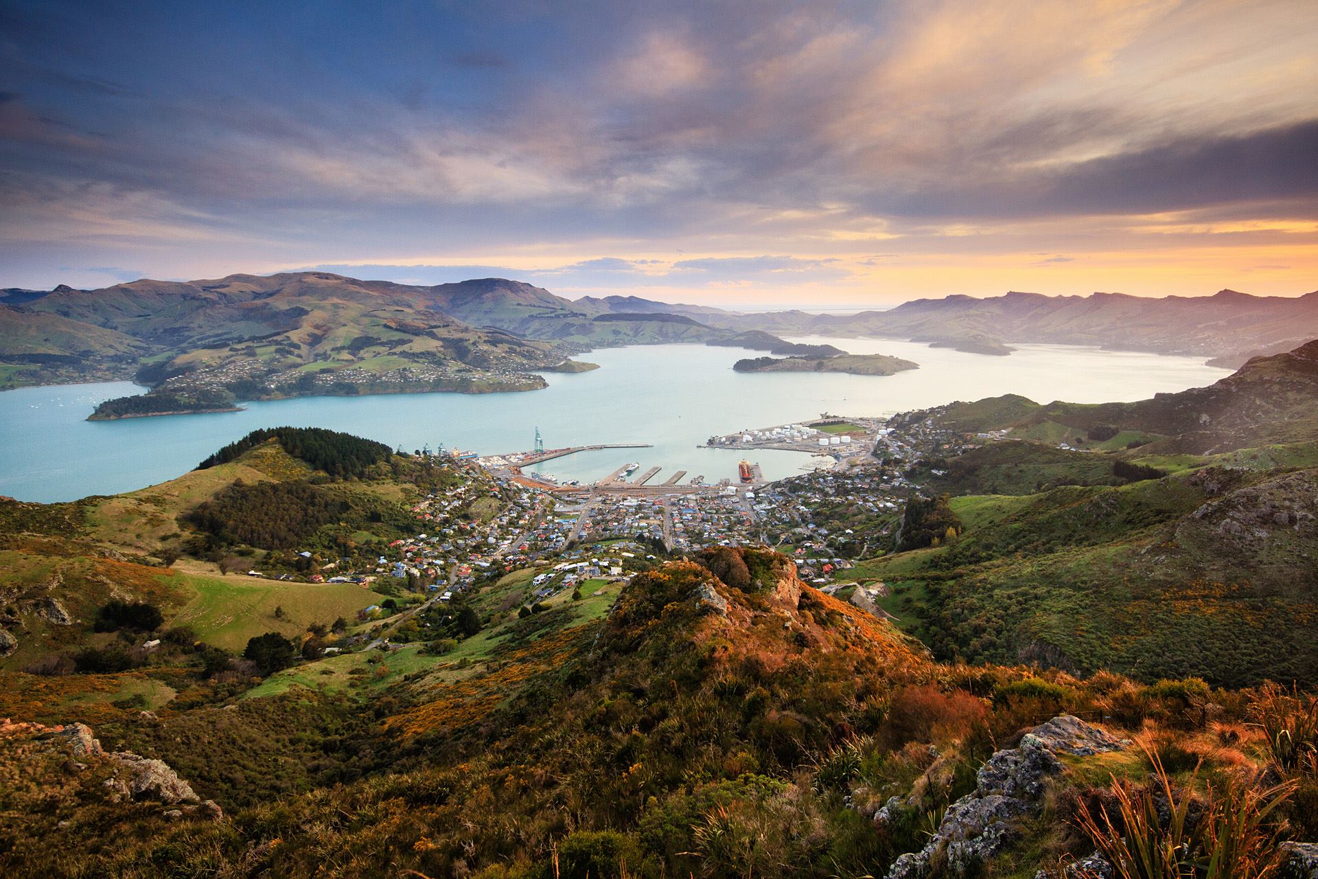 Lyttelton Harbour Sunset NZ Landscape Prints