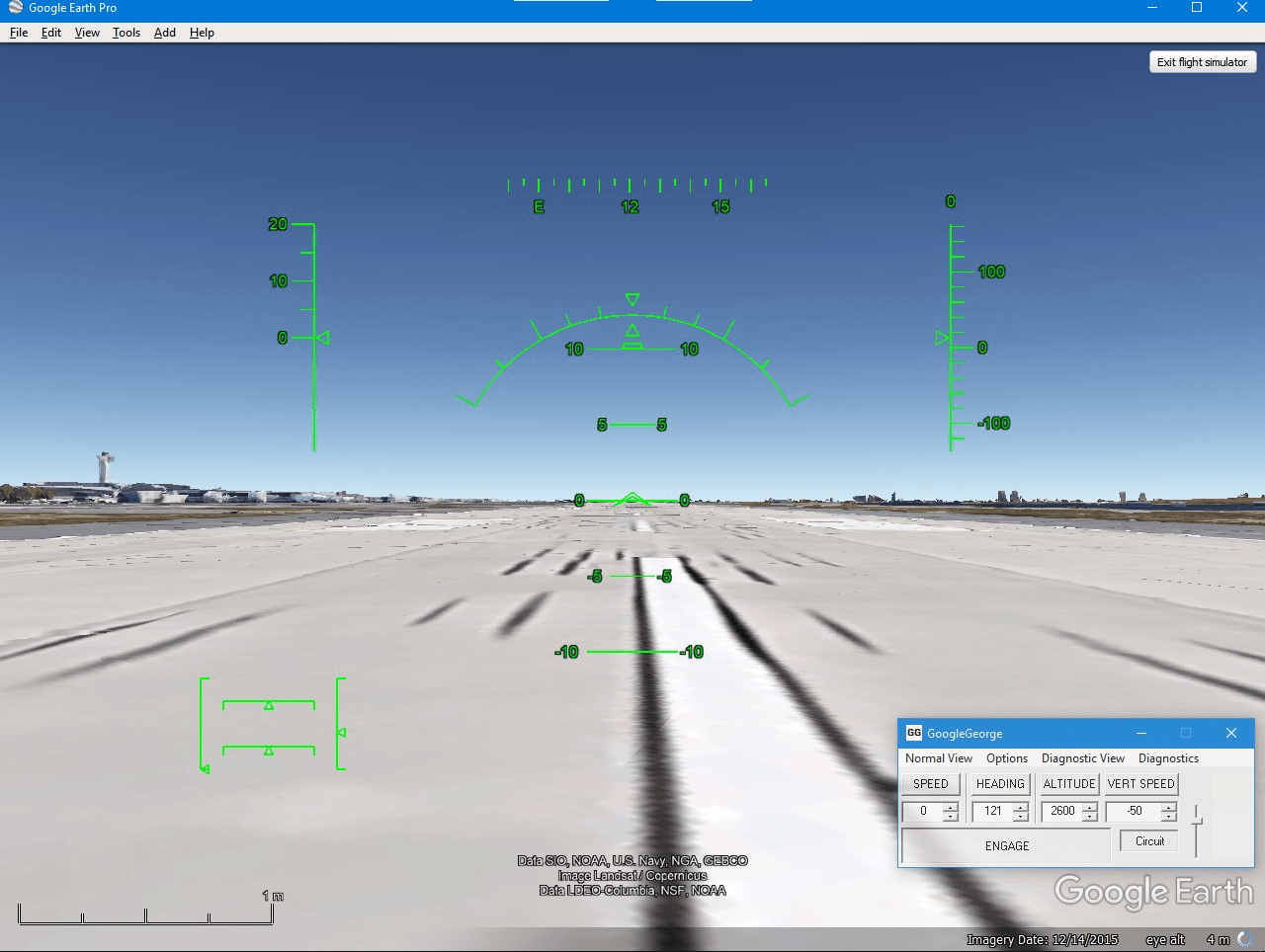 Autopilot for Google Earth Flight Simulator