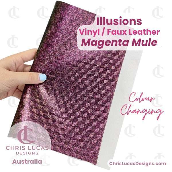 Vinyl Faux Leather Illusions Magenta Mule Chris Lucas Designs Australia