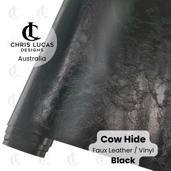 Vinyl Faux Leather Cow Hide Black Chris Lucas Designs Bag