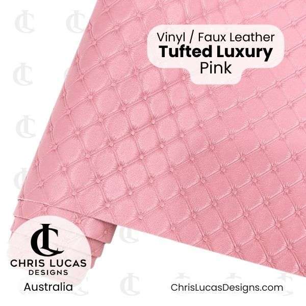 Tufted Luxury Embossed Vinyl / Faux Leather Pink Chris Lucas Designs Bag Making Supplies