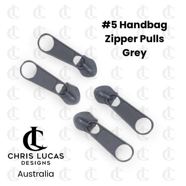 Grey Handbag Zipper Pulls Chris Lucas Designs Australia