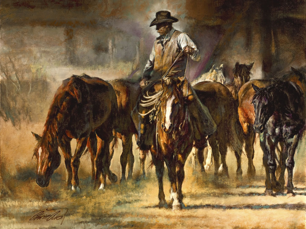 The Horse Wrangler Chris Owen Western Art