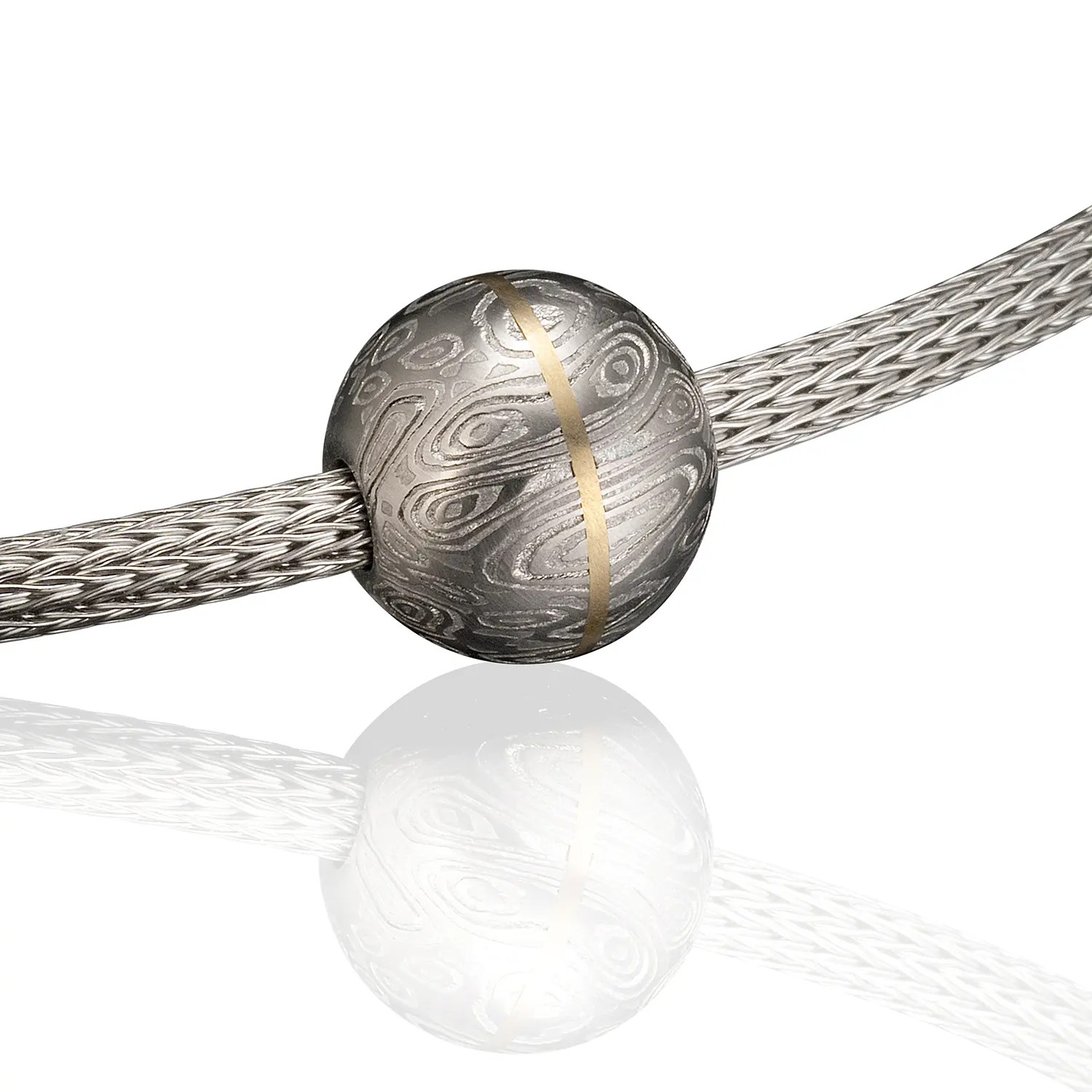 Sphere Bead II Chris Ploof Designs Meteorite, Mokume Gane