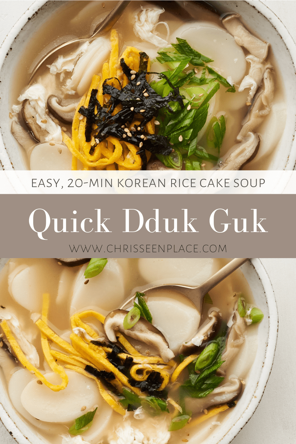 Quick Dduk Guk (Korean Rice Cake Soup) Chrisse En Place