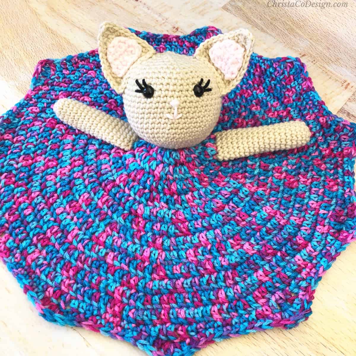 Crochet Cat Lovey Pattern Katerina Kitty Cat Lovey ChristaCoDesign