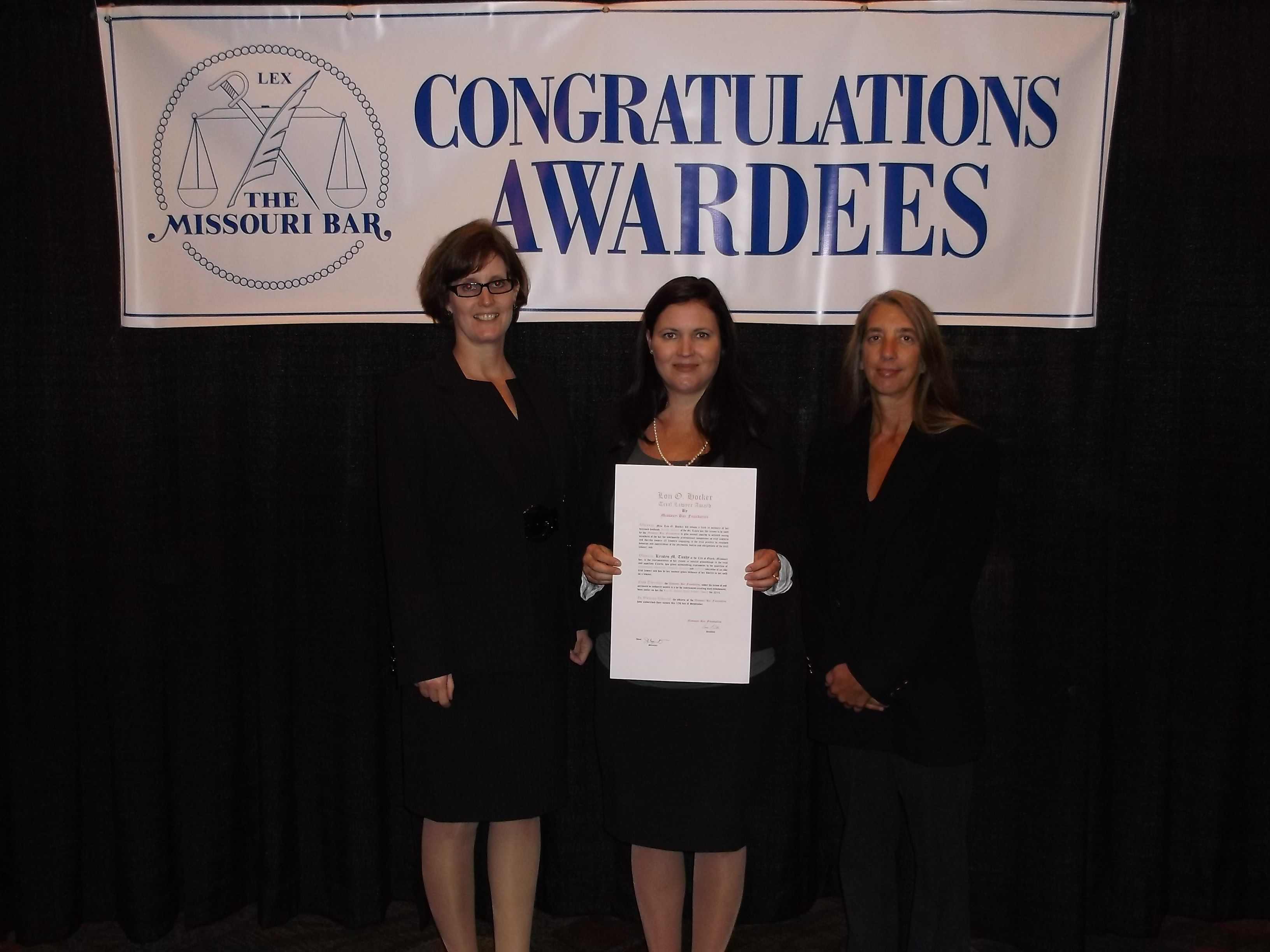 ASSISTANT PROSECUTOR KRISTEN TUOHY HONORED AT THE MISSOURI BAR
