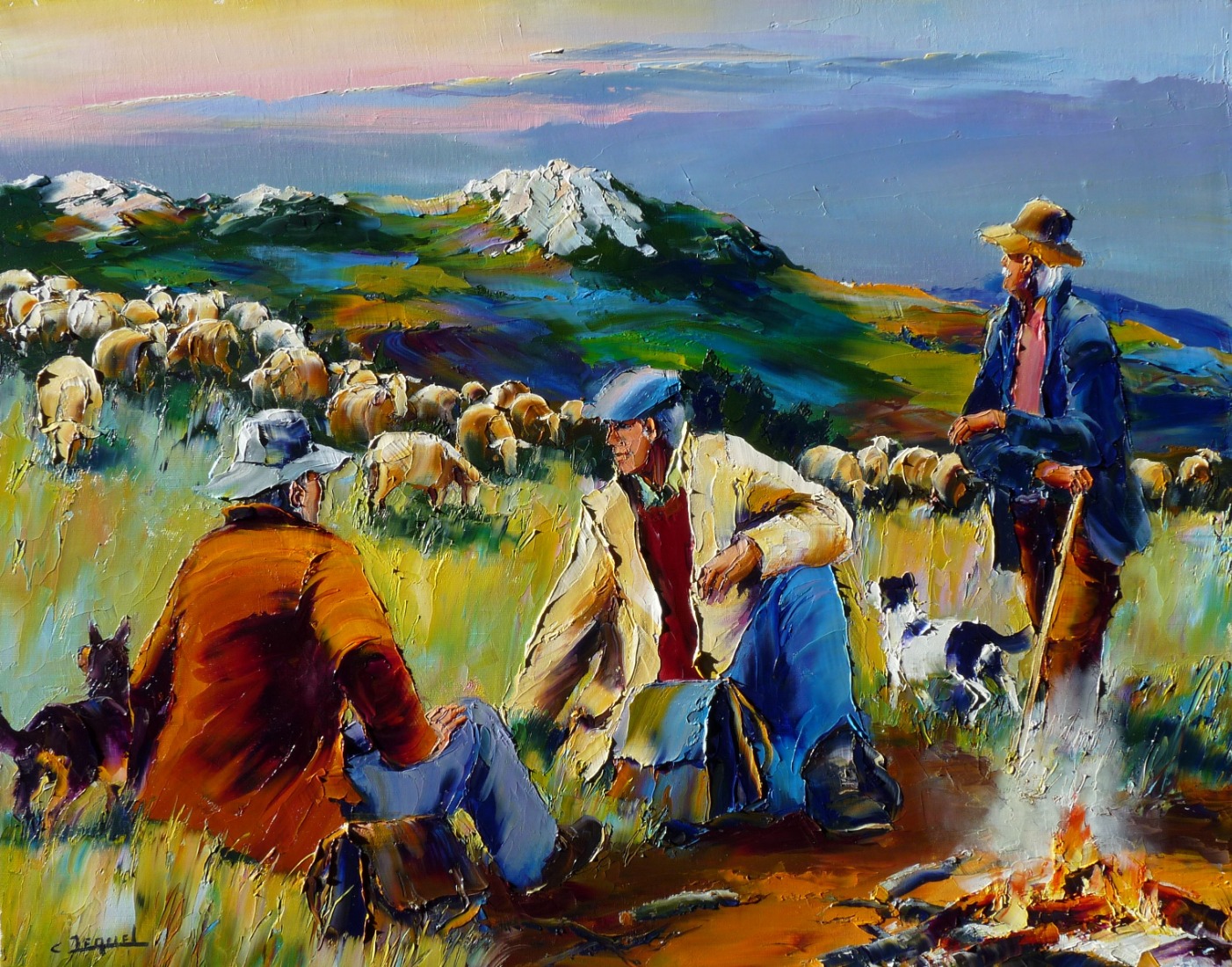 Galerie tableaux Artiste peintre des scènes pastorales Christian Jequel