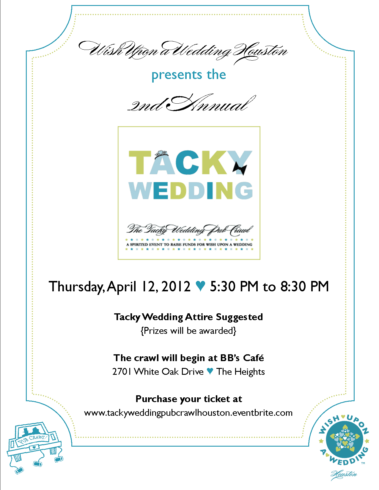 Wish Upon a Wedding Houston Tacky Wedding Pub Crawl