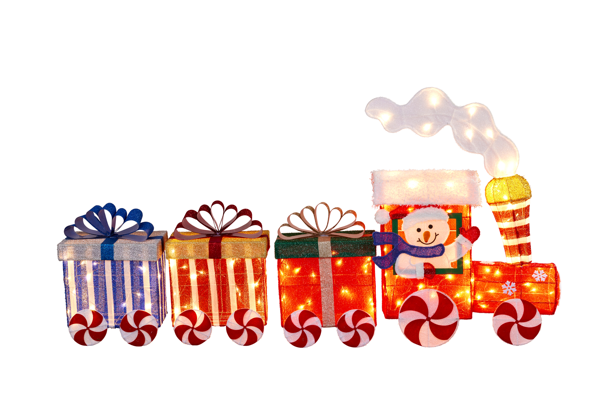 Train & 3 Carriages with Lights Tiaro Christmas Cottage