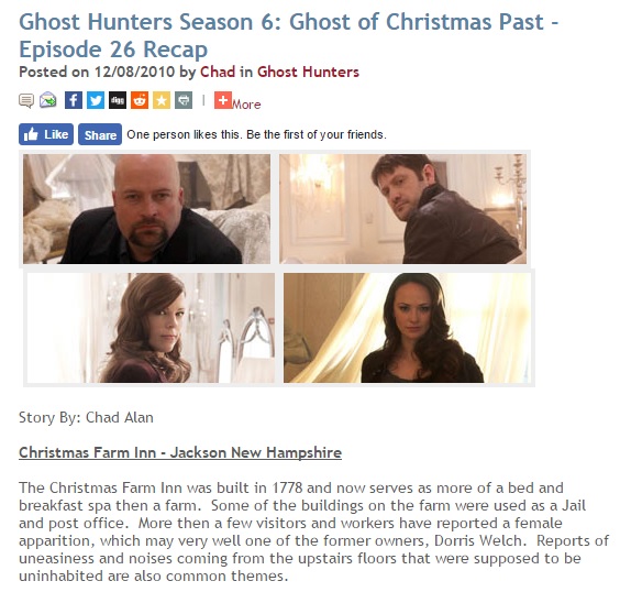 Ghost Hunters Christmas Farm Inn & Spa