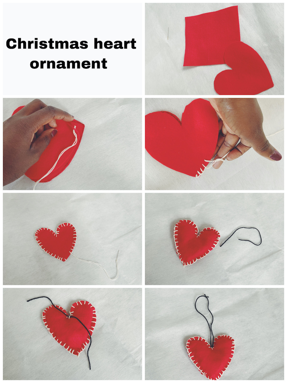How To Make a Felt Heart Ornament Easy StepbyStep Craft Tutorial