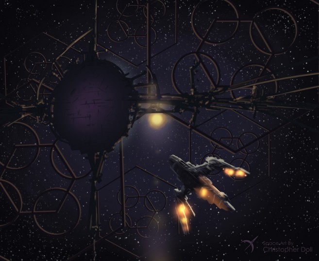 Approaching a Dyson Sphere Space Art By Christopher Doll