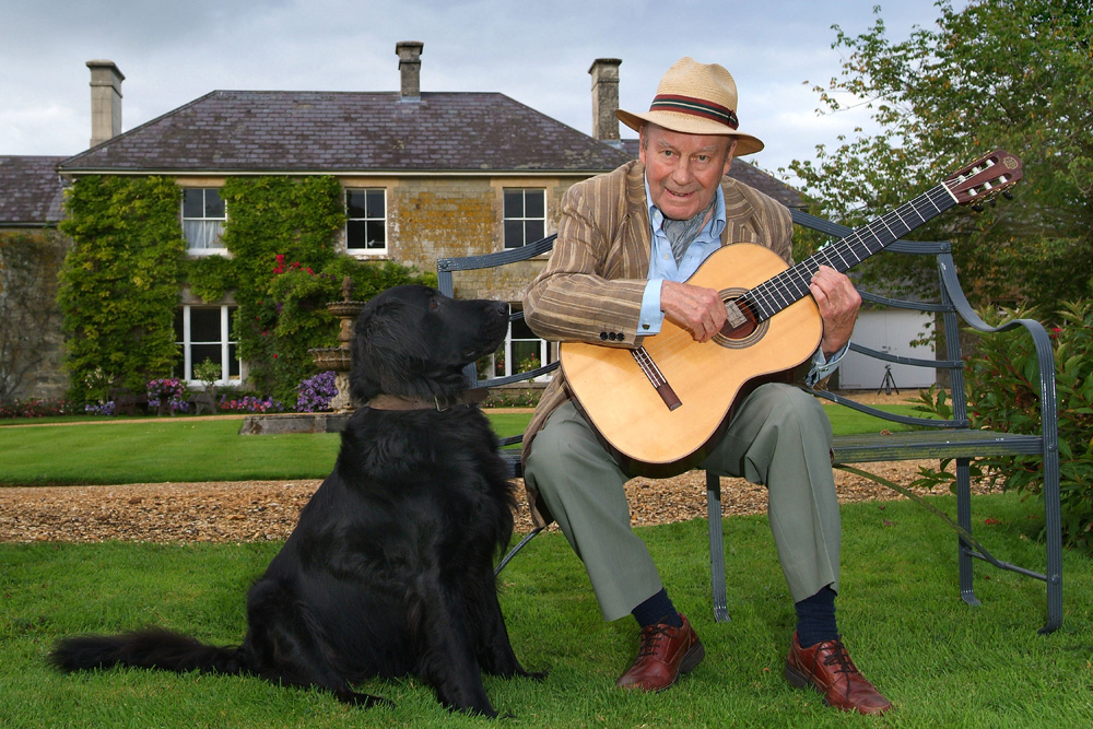 Julian Bream at his home Broad Oak House, Semley. Wiltshire