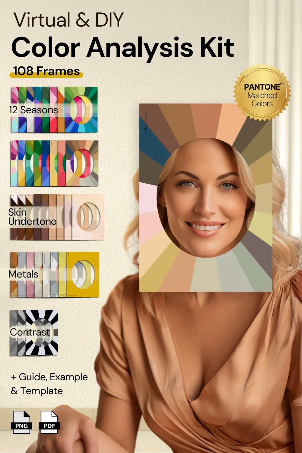 Color Analysis Kit 12 Seasons Virtual Analysis & DIY Bonus Guide Chromawings