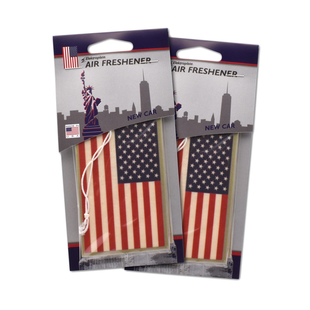USA Flag Air Freshener 2 Pack Elektroplate