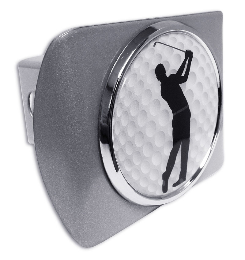Golf Ball Swing Brushed Hitch Cover Elektroplate