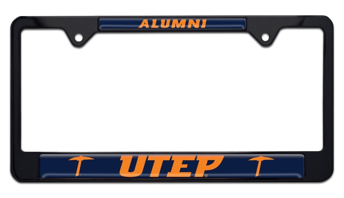 UTEP Alumni Black License Plate Frame Elektroplate