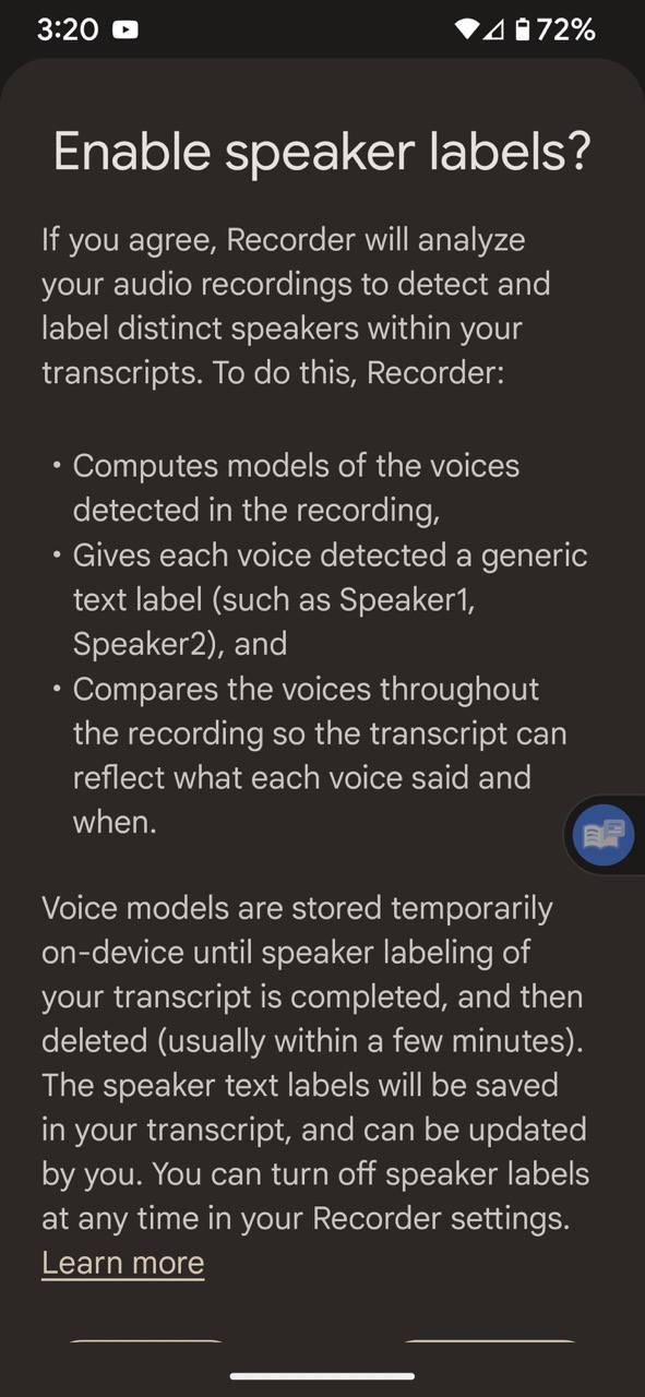 Google Pixel Recorder app update adds Speaker Labels