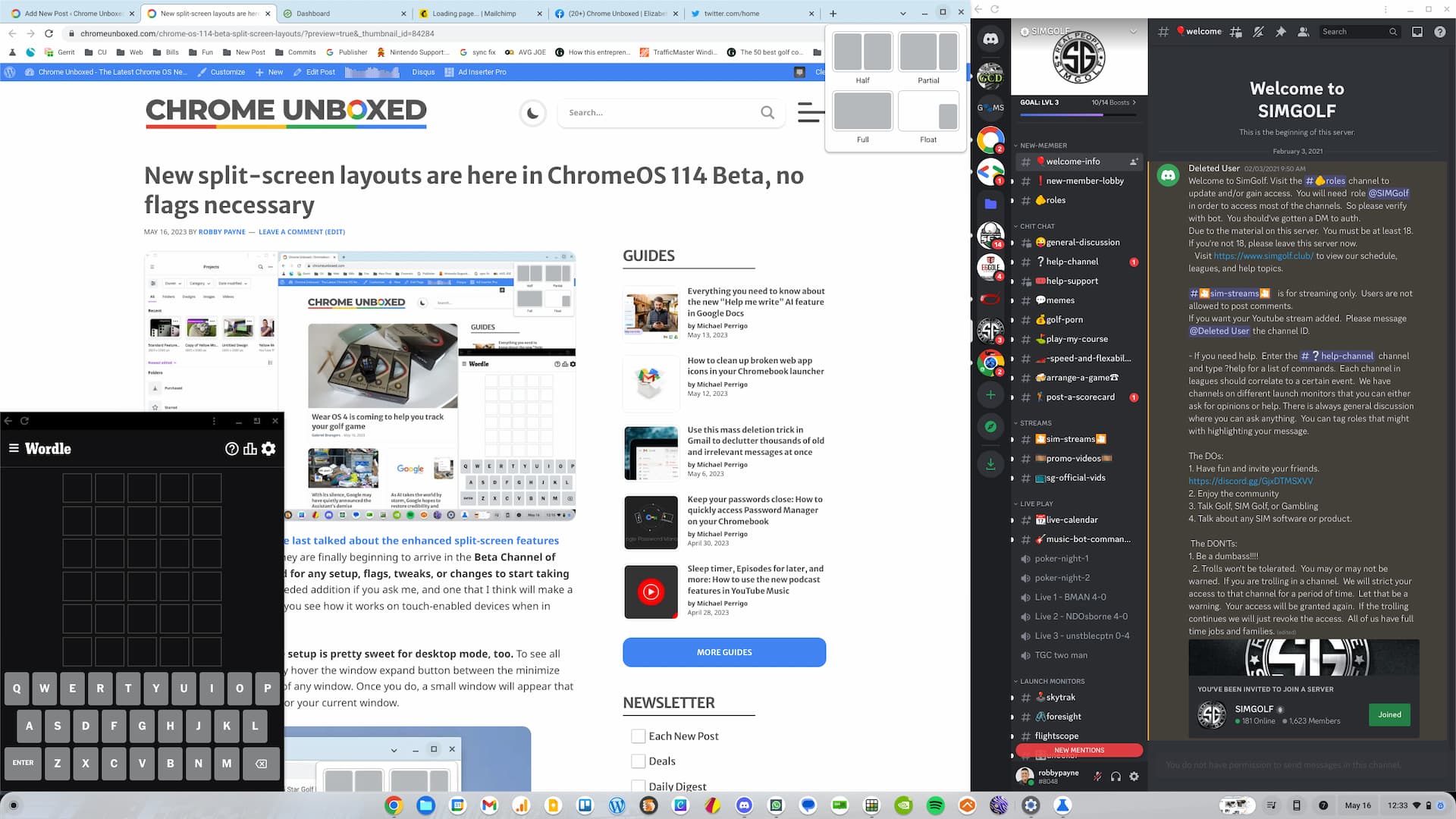 New splitscreen layouts are here in ChromeOS 114 Beta