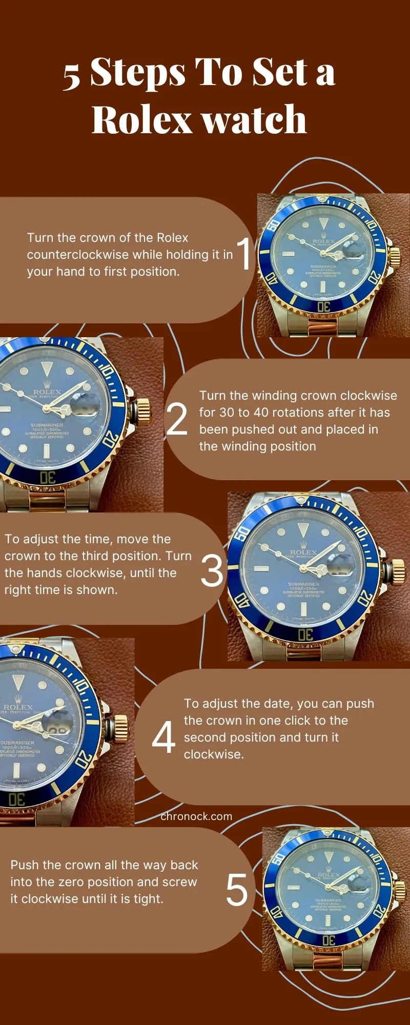 How to set a Rolex watch 5 steps Chronock