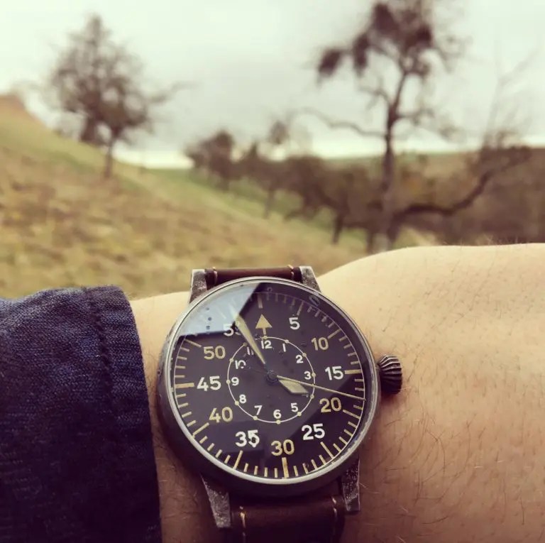 LACO Erbstück Alltagstauglicher Used Look OldtimerBeobachtungsuhr