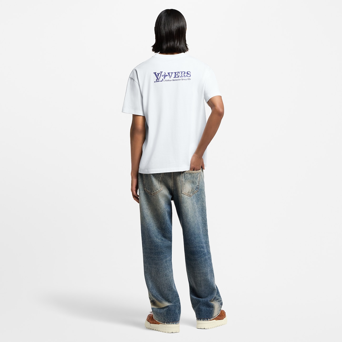 LV EMBELLISHED GRAPHIC COTTON T-SHIRT